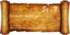 Szondi Noémi névjegykártya